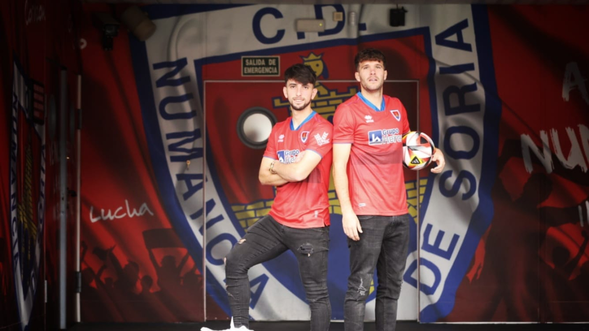 Cristian Delgado e Íñigo Alayeto fueron presentados como los primeros refuerzos del Numancia en el mes de enero.