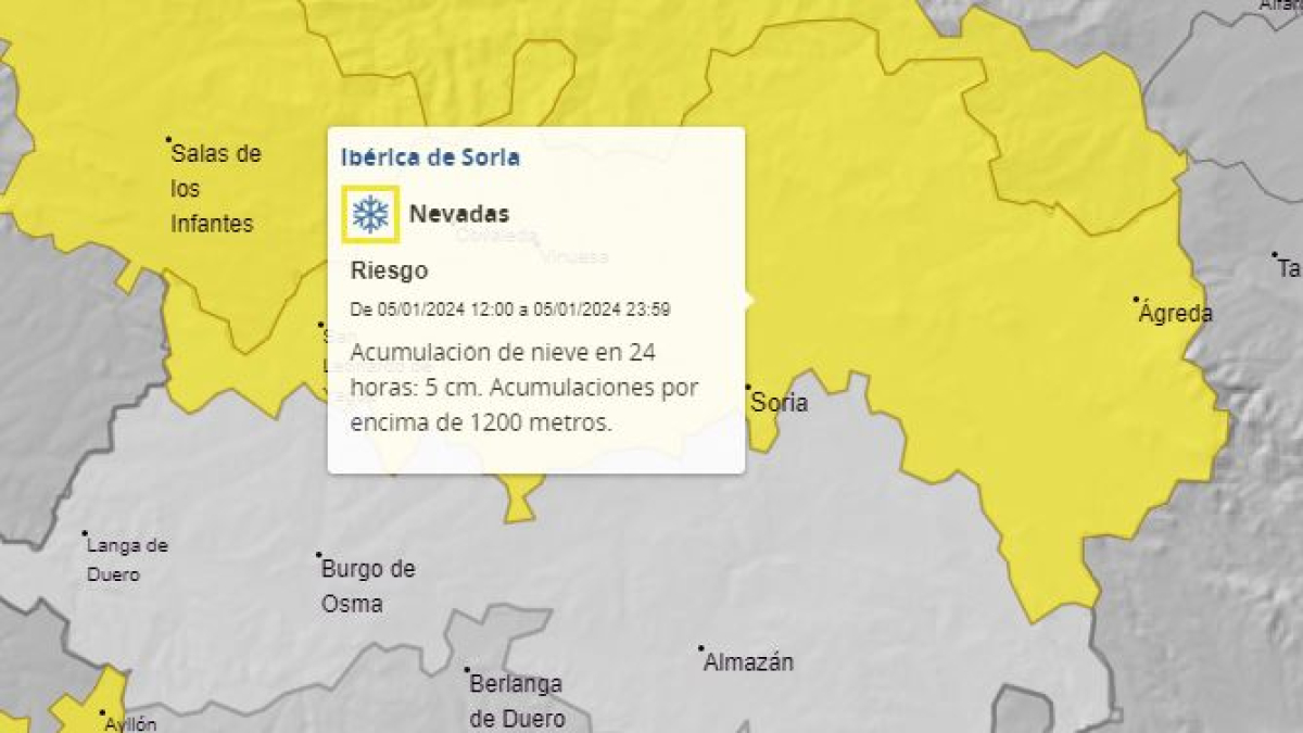 La nieve aparecerá a partir de los 1.200 metros en la Ibérica Soriana.