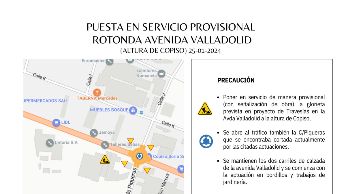 Así quedará la nueva 'rotonda de Copiso' en la Avenida de Valladolid de Soria.