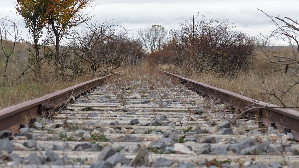 Tramo de la vía cerrada entre Valladolid y Ariza a su paso por Soria