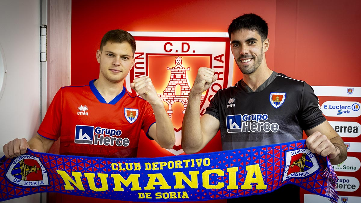 Nacho Pastor y César Pirot en la presentación como numantinos.