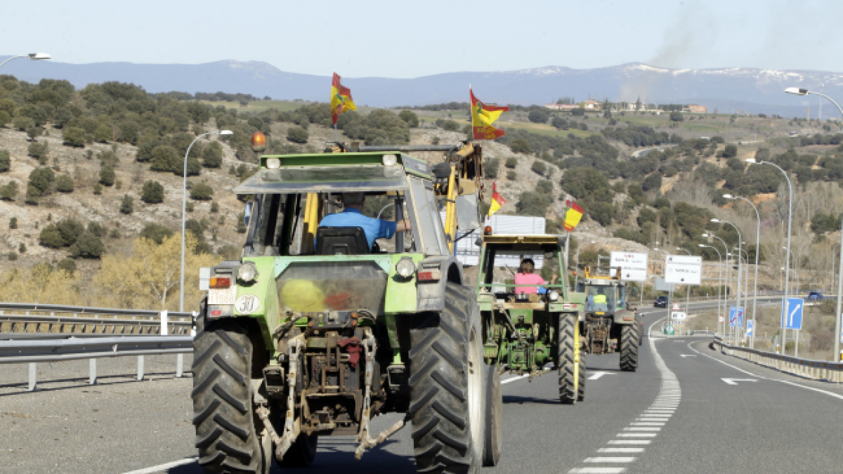Imagen de archivo de una tractorada en Soria.