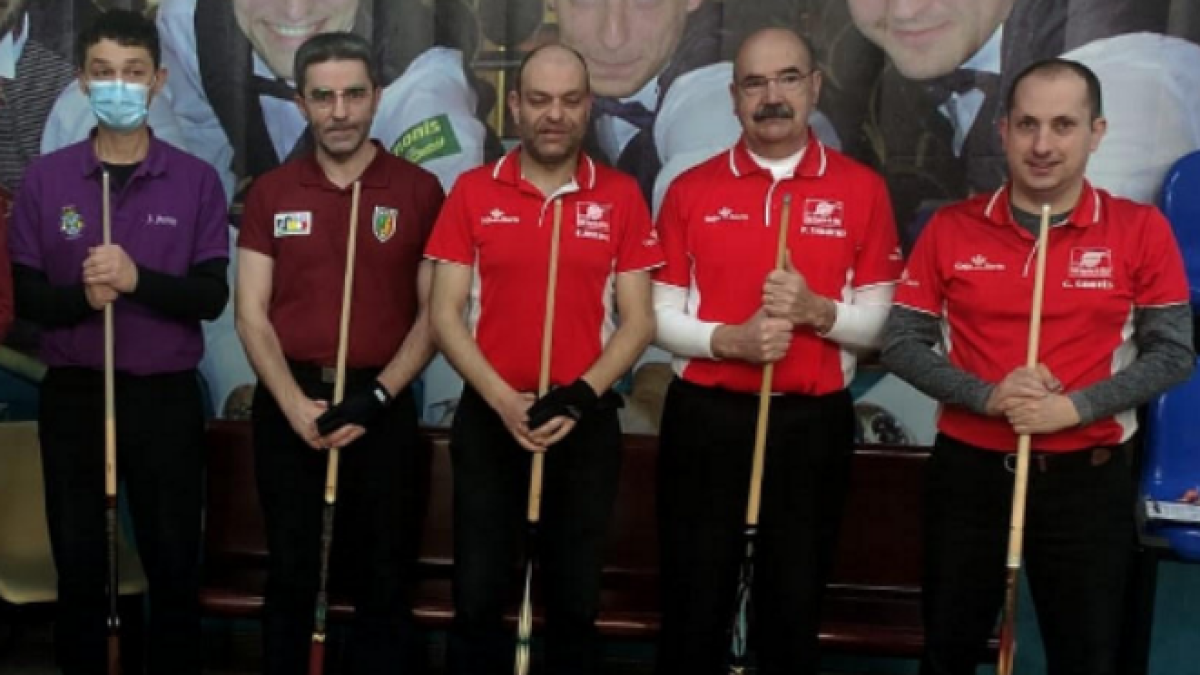 Integrantes del C.A. Numancia de Billar que participan en la competición.