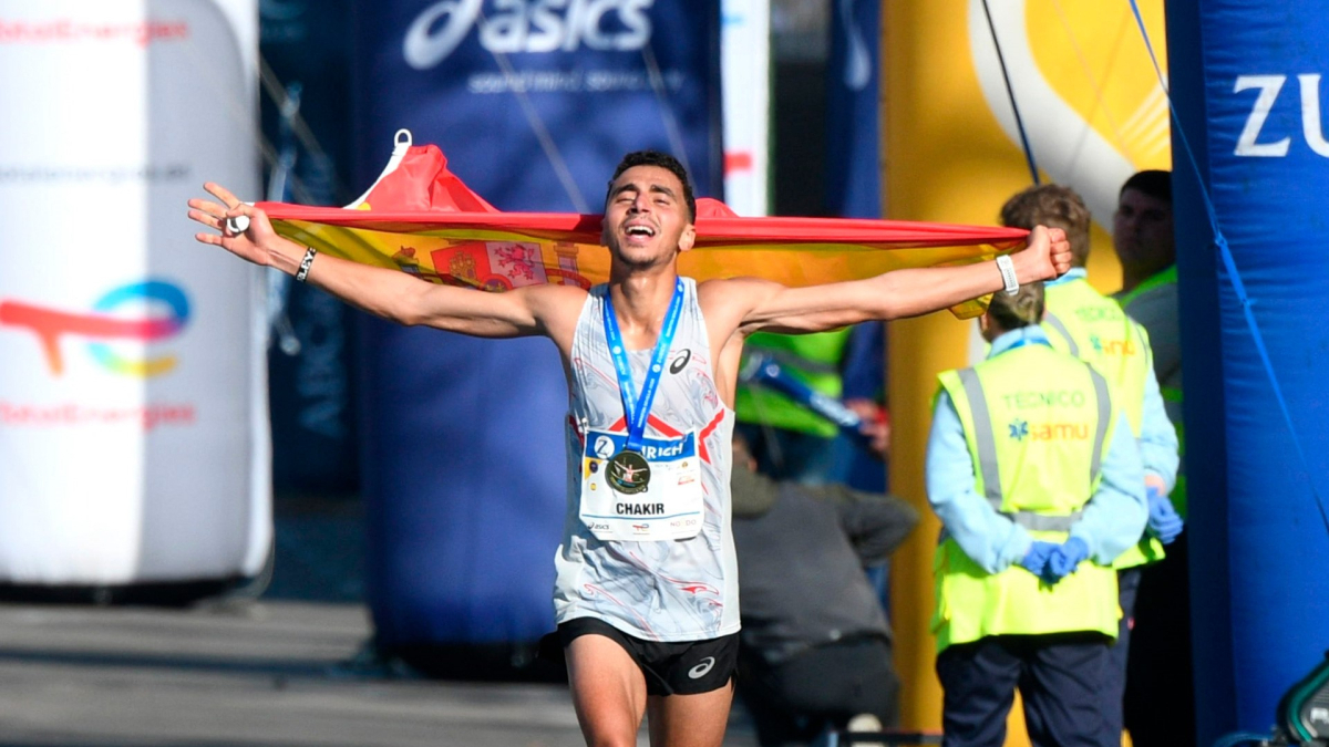 Chakir en el momento de proclamarse campeón de España.