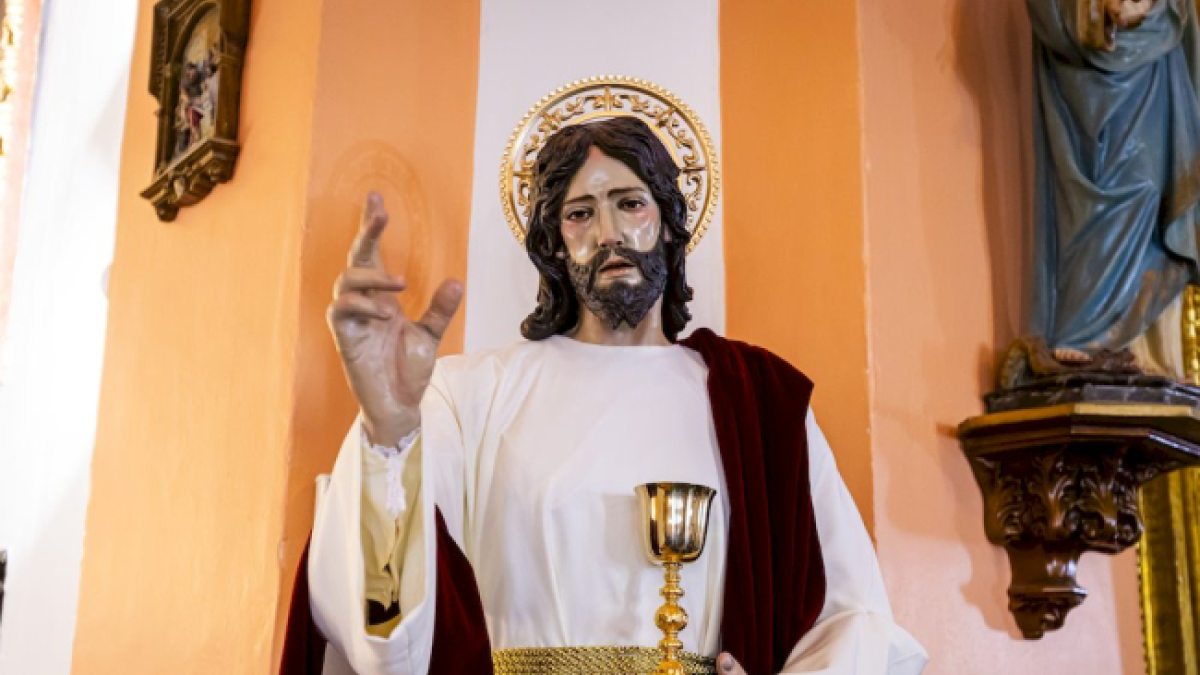 La nueva talla del Cristo de la Cena.