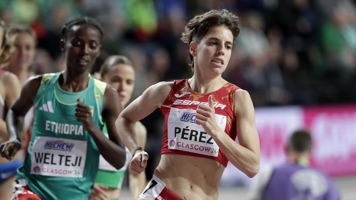 Marta Pérez durante una competición con la selección española.