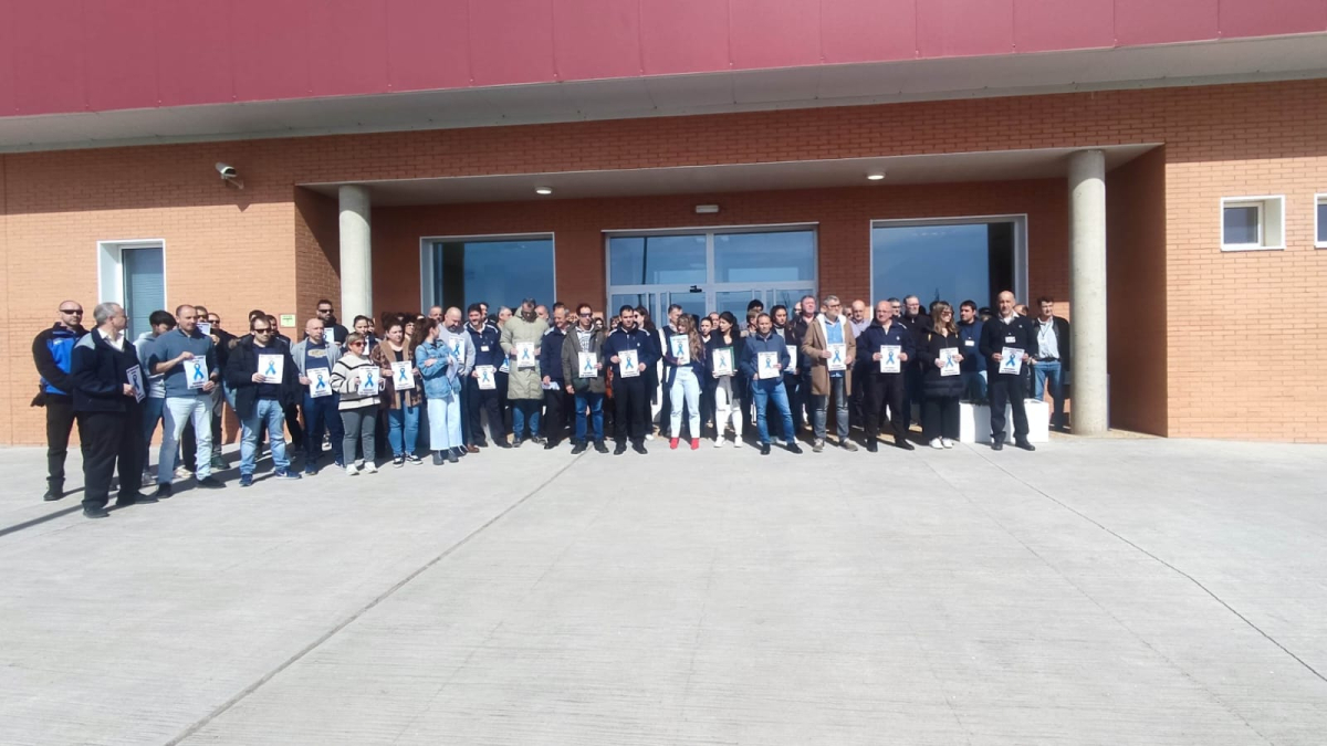 Concentración de los funcionarios de la cárcel de Soria.