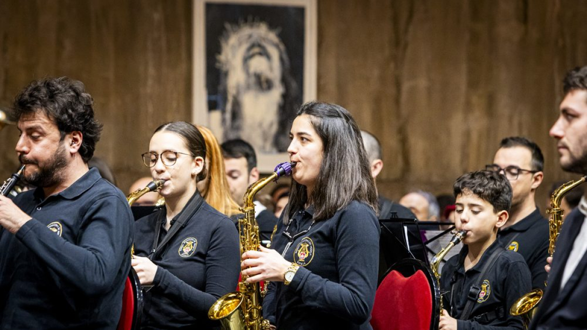 La Banda de Música de Soria durante un concierto.
