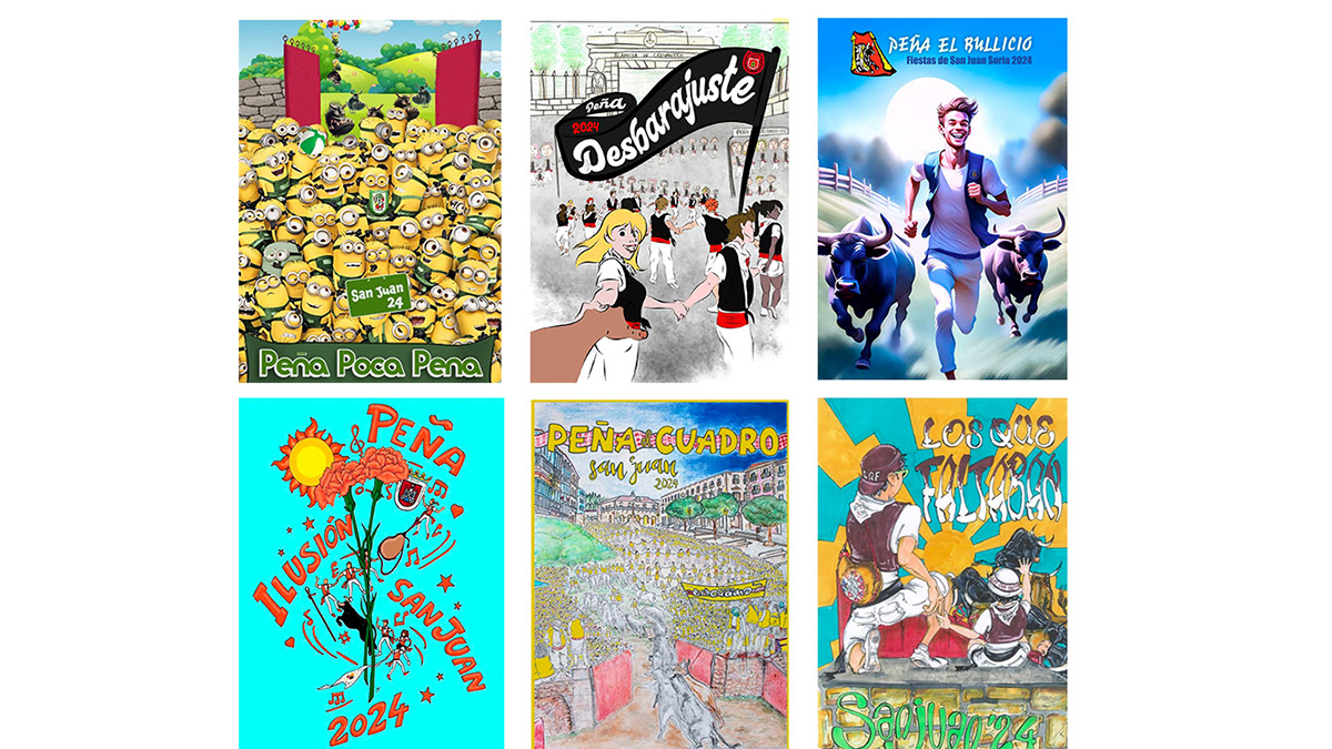 Los banderines de las Peñas de San Juan 2024