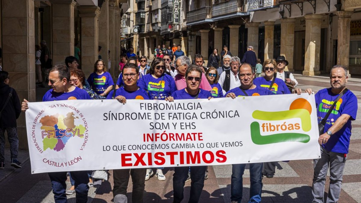 Una de las actividades reivindicativas realizada por los afectados de fibromialgia.