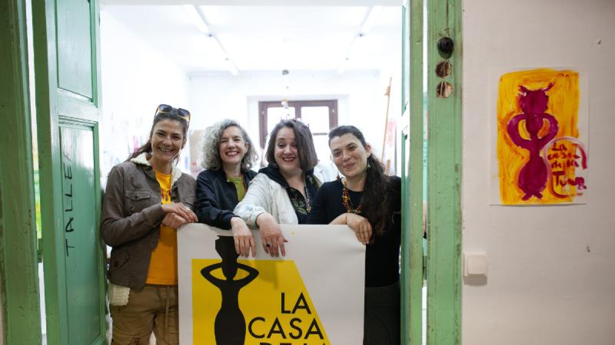 Las promotoras, en las instalaciones.