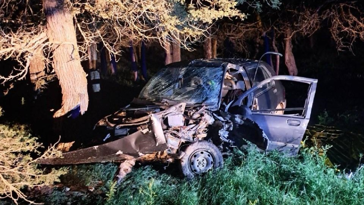 Estado del coche afectado tras el accidente.