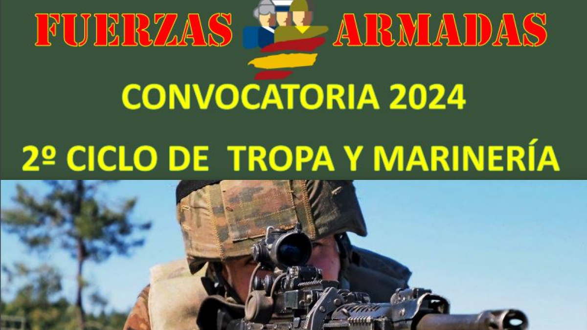 Parte del cartel que ilustra la convocatoria de plazas de este año para el Ejército.