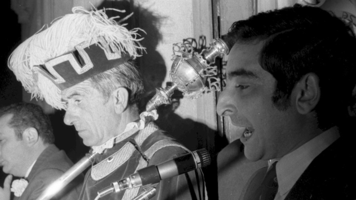 El Pregón en Soria en 1971 con Gabriel Cisneros.