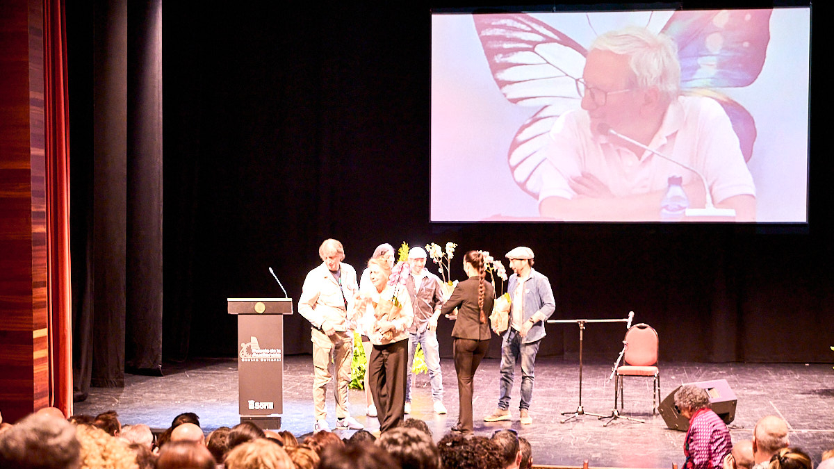 Un momento del homenaje a Jesús Bárez en la Audiencia. MONTESEGUROFOTO