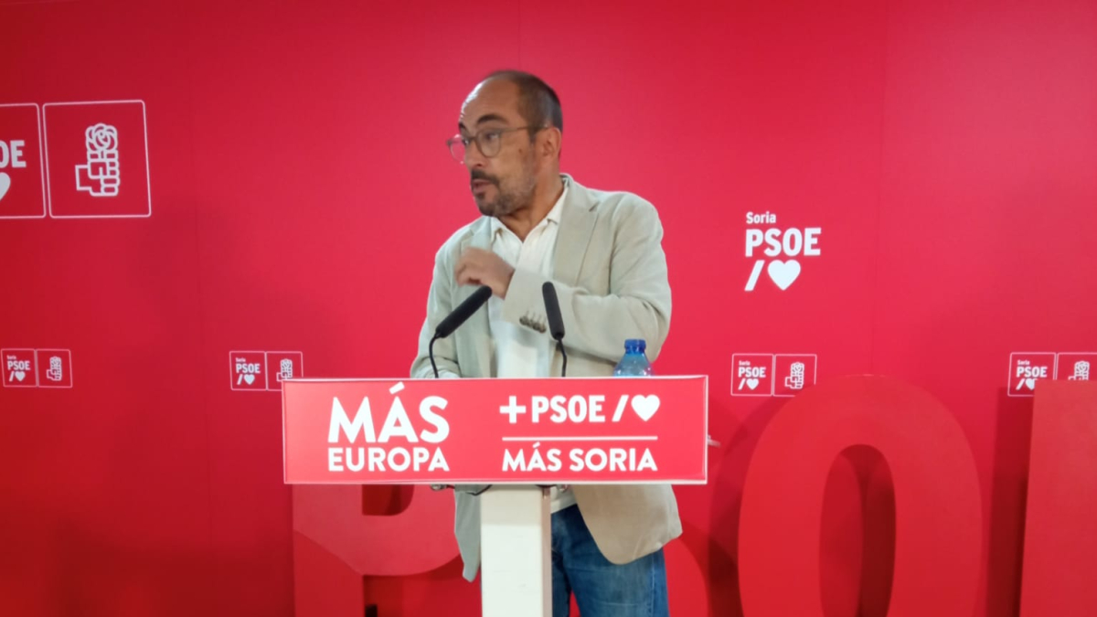 El secretario general del PSOE de Soria, Luis Rey, esta mañana.
