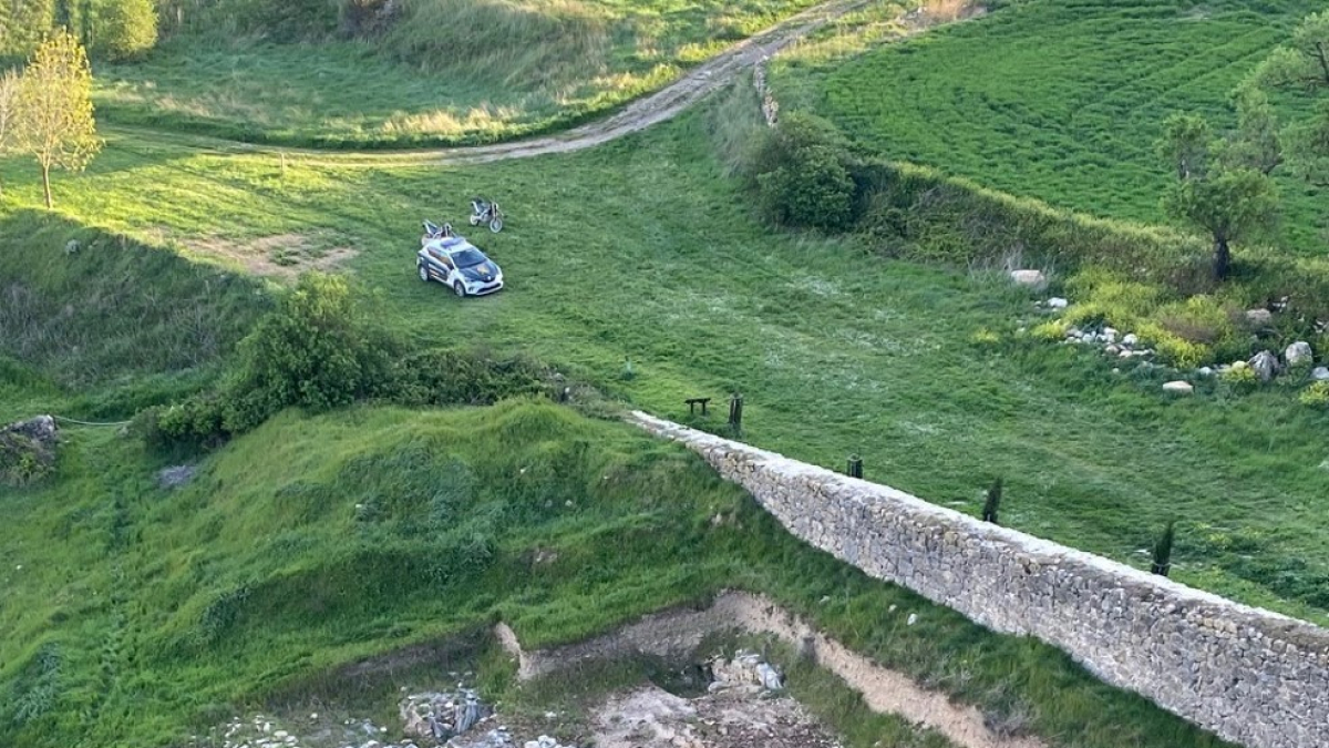 Vista aérea del yacimiento donde se han realizado los agujeros por parte de lso dos investigados.