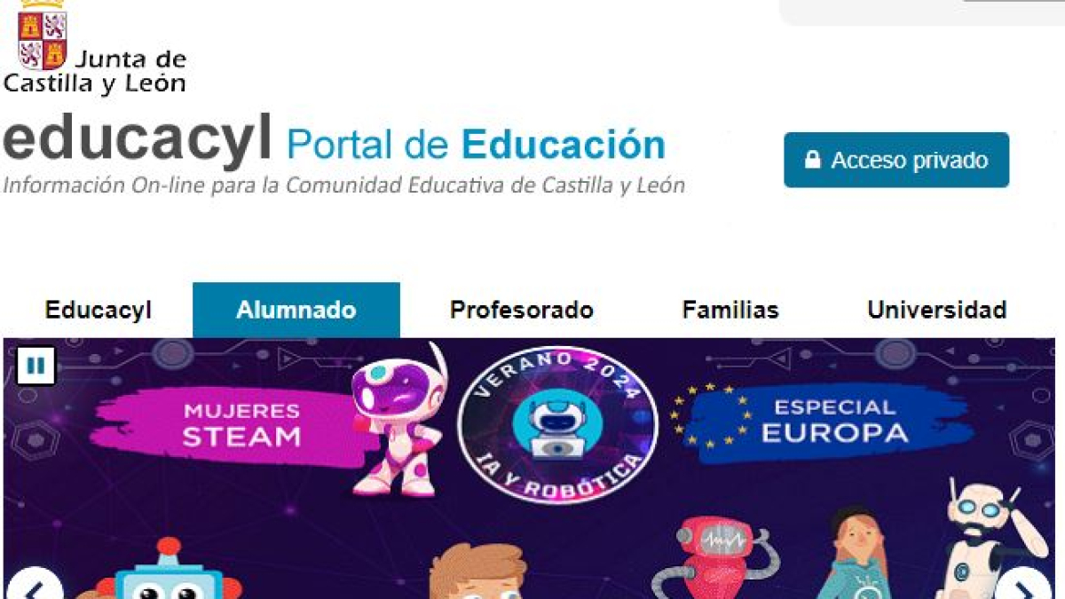Portal de Educación de la Junta.