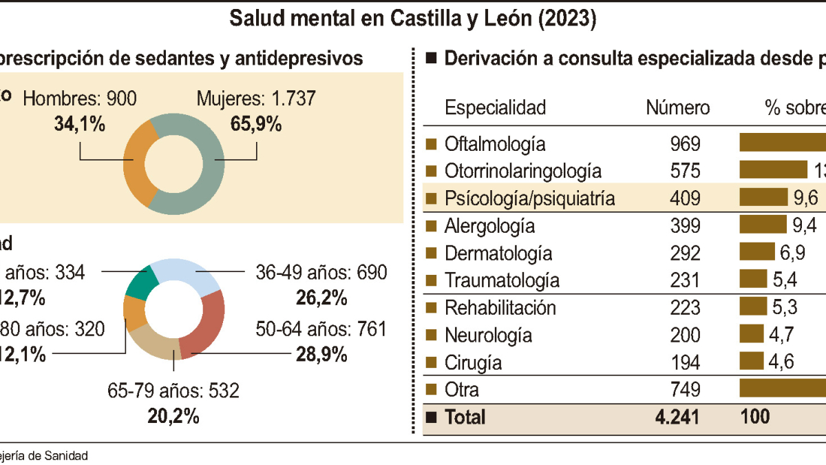 Cuadro sobre Salud mental en Castilla y León.