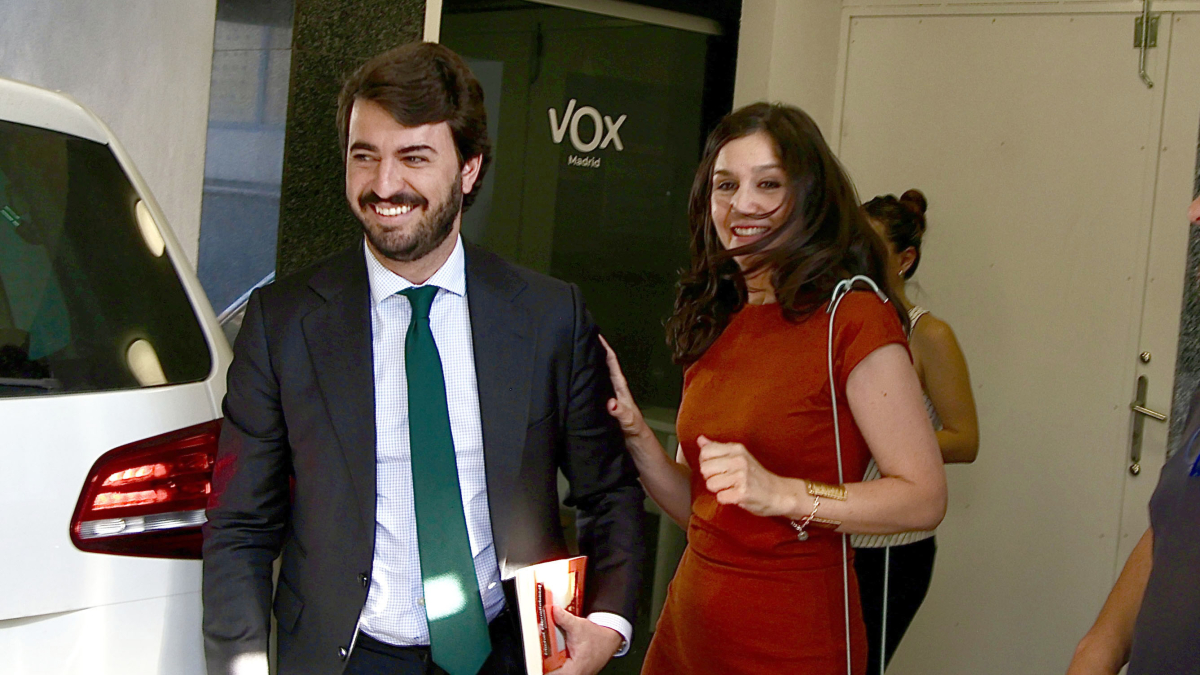 El vicepresidente de la Junta de Castilla y León, Juan García Gallardo, a su llegada a la reunión del Comité Ejecutivo Nacional de VOX en Madrid