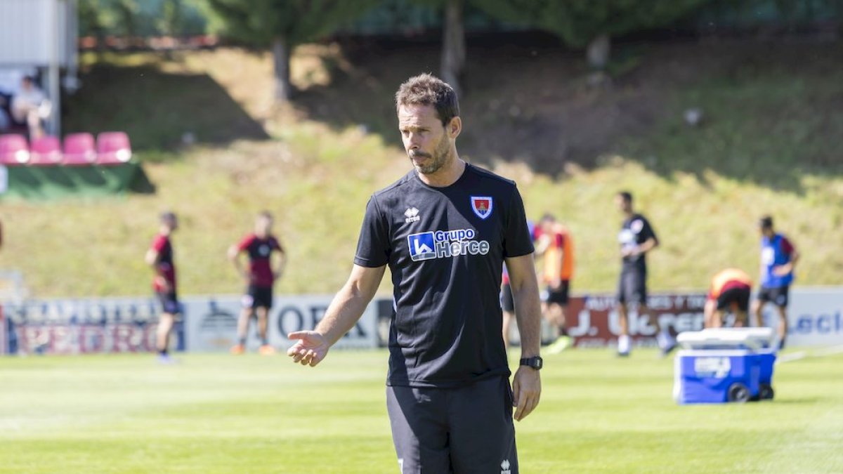 Aitor Calle en un entrenamiento en la Ciudad Deportiva