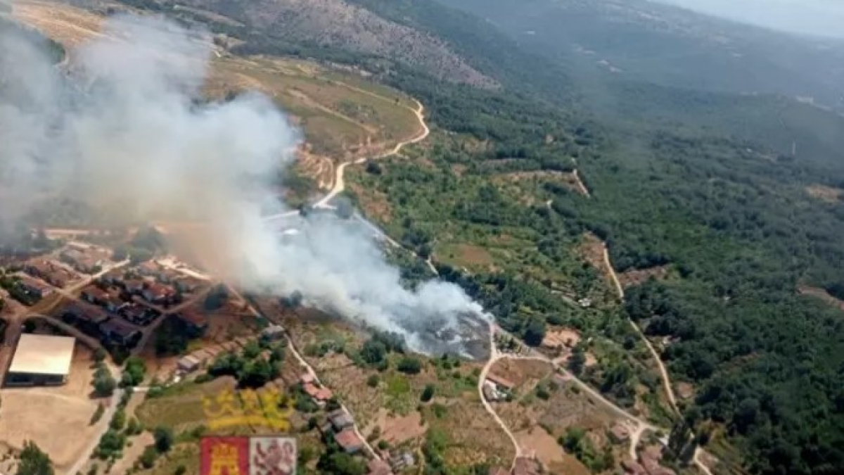 Vista aérea del incendio.