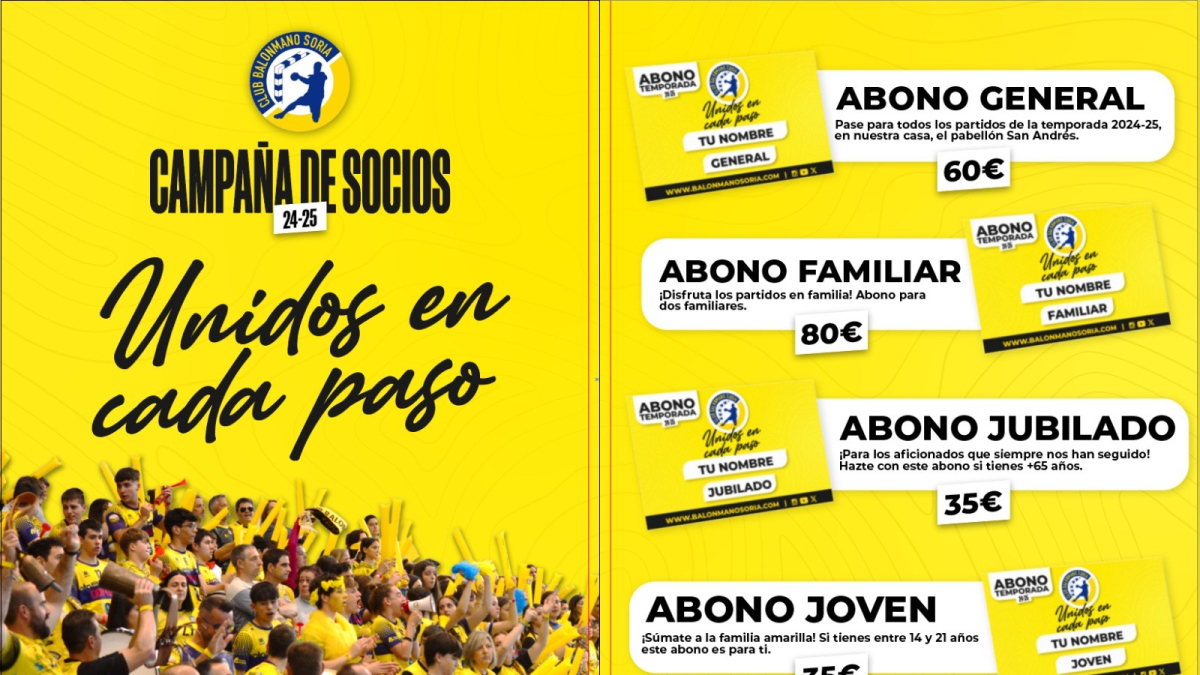 Arranca la campaña del Balonmano Soria para la captación de socios.