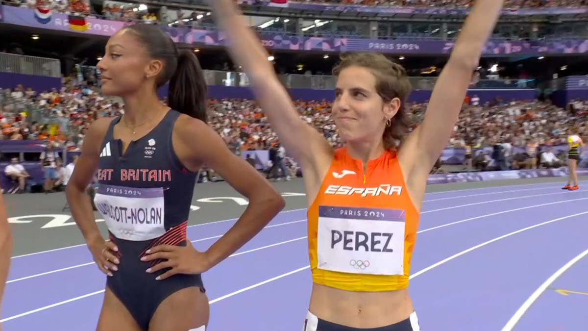 Marta Pérez momentos antes de iniciar la carrera en la que lograba el récord de España.