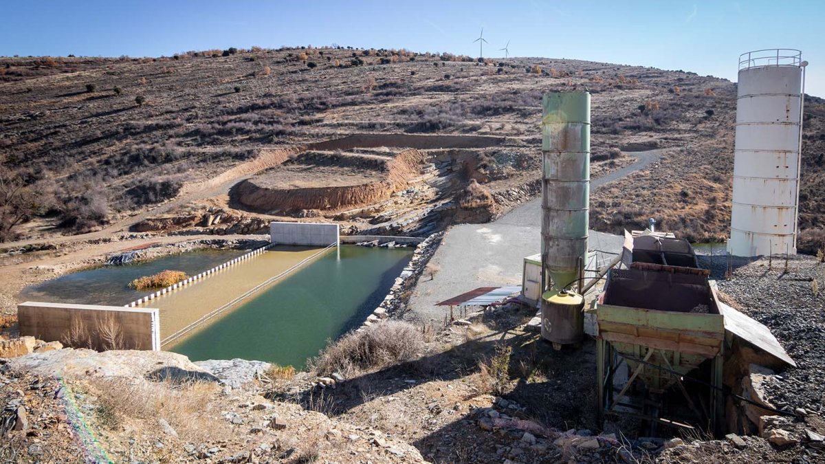 Obras en la presa de San Pedro Manrique.