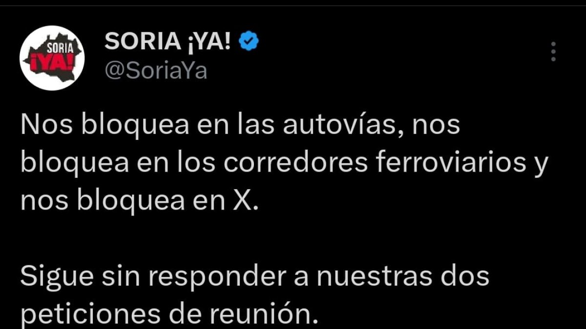Soria Ya cuestionando el bloqueo de Puente.