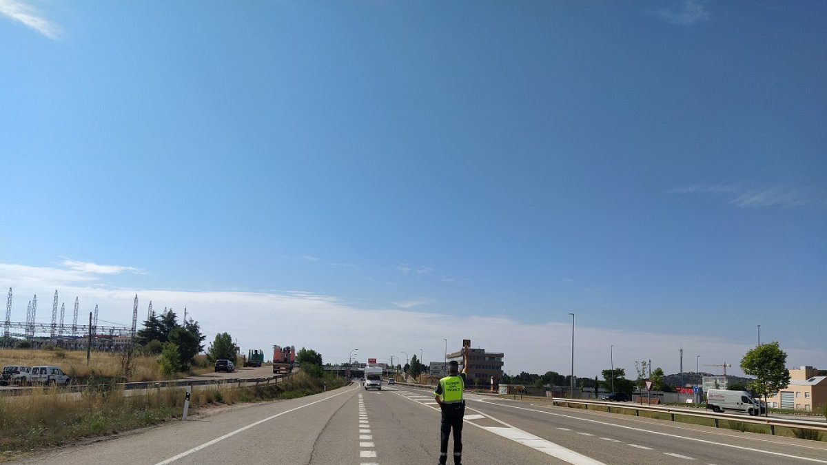 Control de la Guardia Civil en Soria.