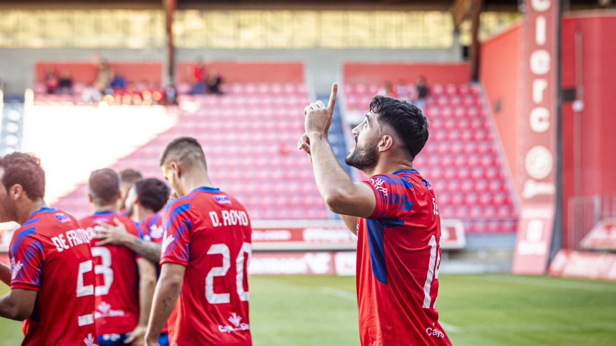 Jony celebra el gol anotado el pasado domingo ante el Fabril.