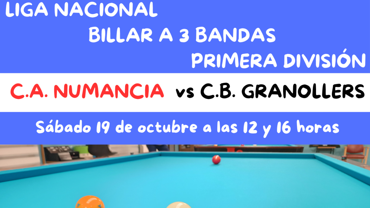 Cartel anunciador de la Liga de billar.