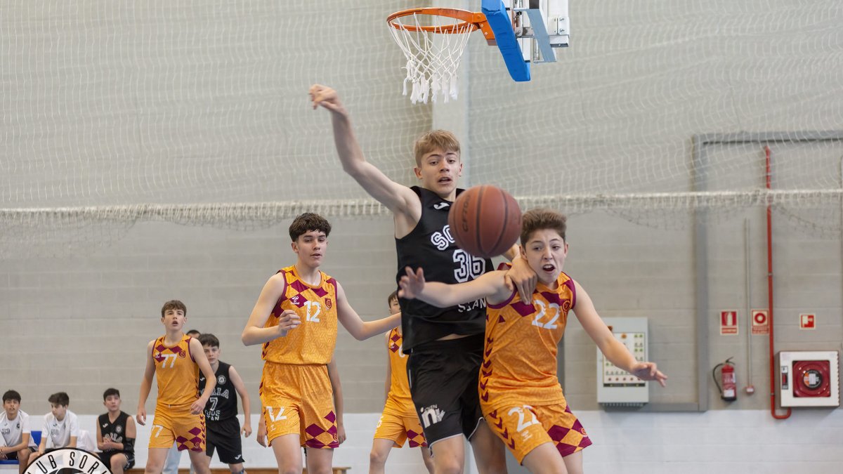 Luis Cerezo durante un partido con el Club Soria Baloncesto.
