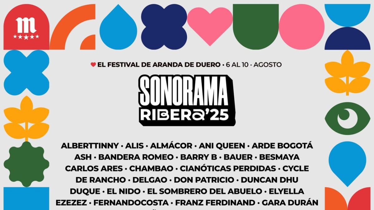 Cartel con las primeras confirmaciones del Sonorama Ribera de 2025.
