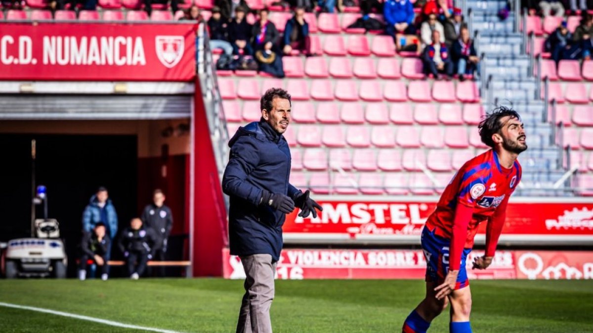 Aitor Calle en el encuentro de la pasada jornada ante el Guijuelo.