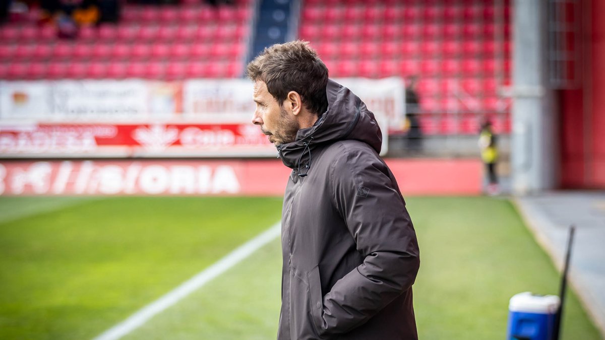 Aitor Calle durante el encuentro del pasado domingo ante el Real Valladolid Promesa.