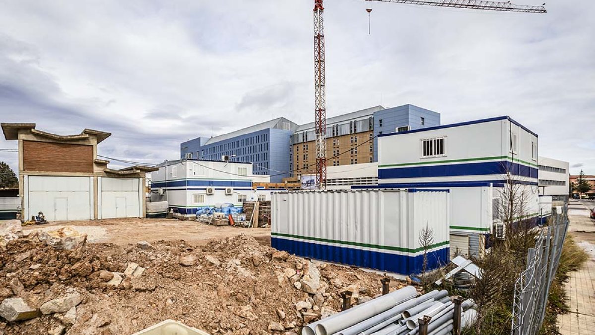 Detalle de las obras que se están ejecutando en el Hospital Santa Bárbara de Soria.