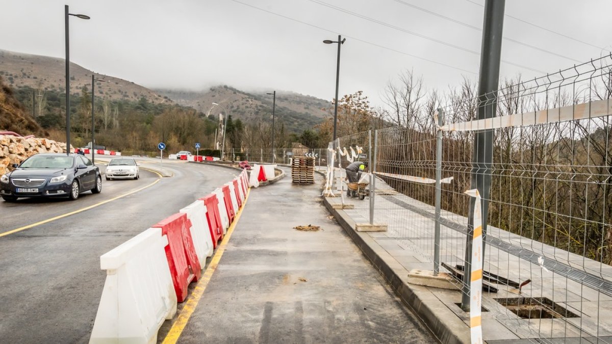 Obras en las travesías de Soria.