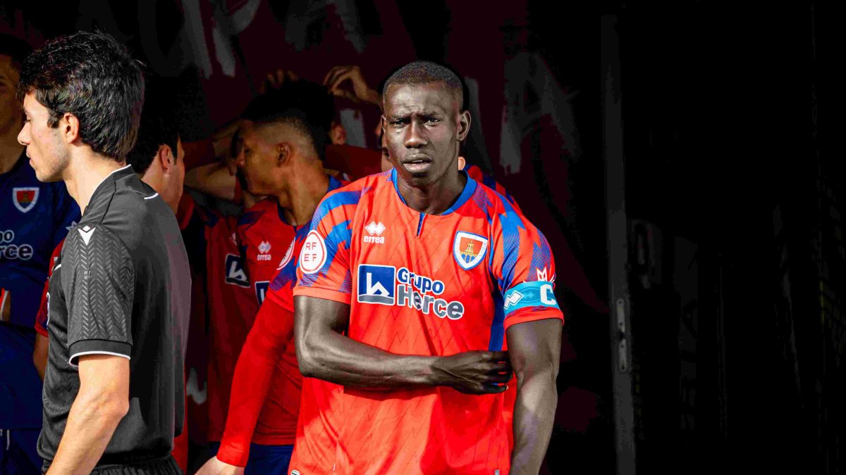 Moustapha es uno de los cuatro jugadores del Numancia que están apercibidos con cuatro amarillas.