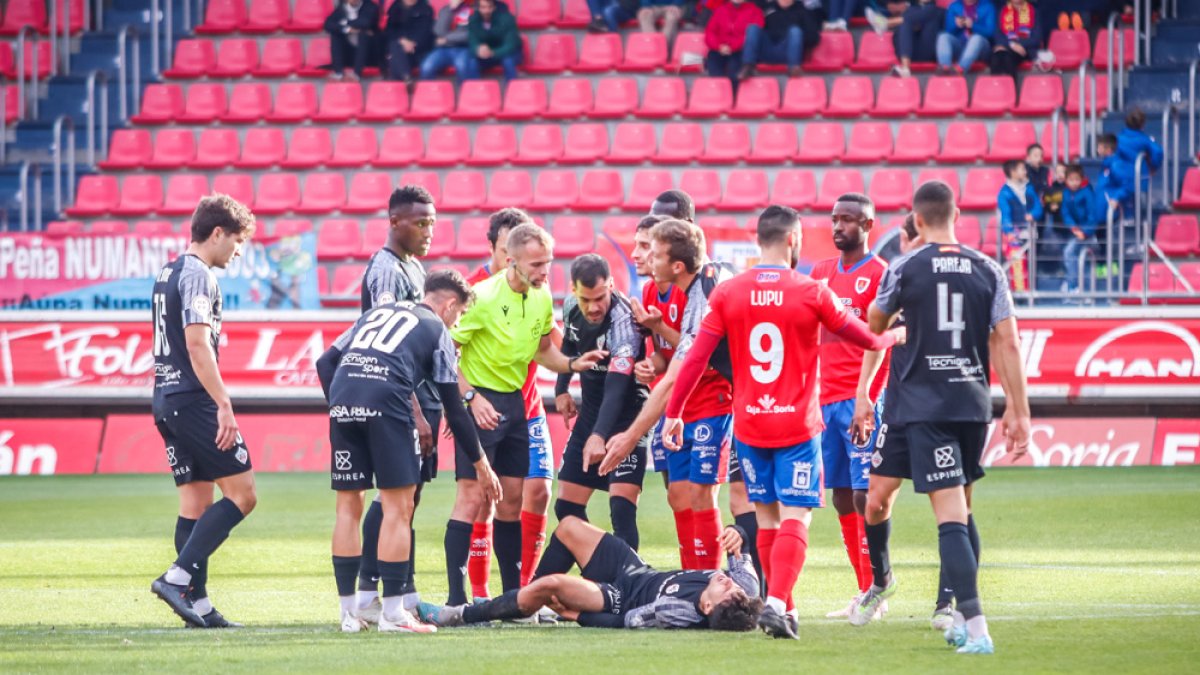 Jordi Serradelarca Serra en el partido de la temporada pasada entre Numancia y Sanse.