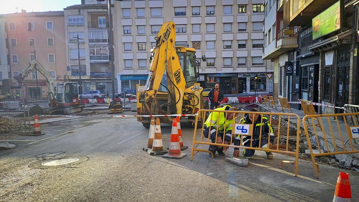 Obras en Venerable Palafox en la tarde de este martes.