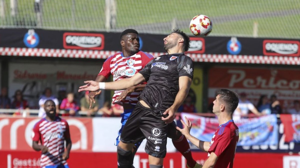Imagen del Llanera-Numancia de la primera vuelta que acabó 1-4 para los sorianos.