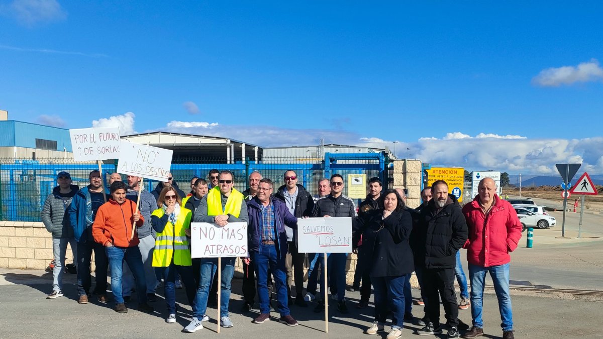 Concentración de los trabajadores de Losán a principios de año.