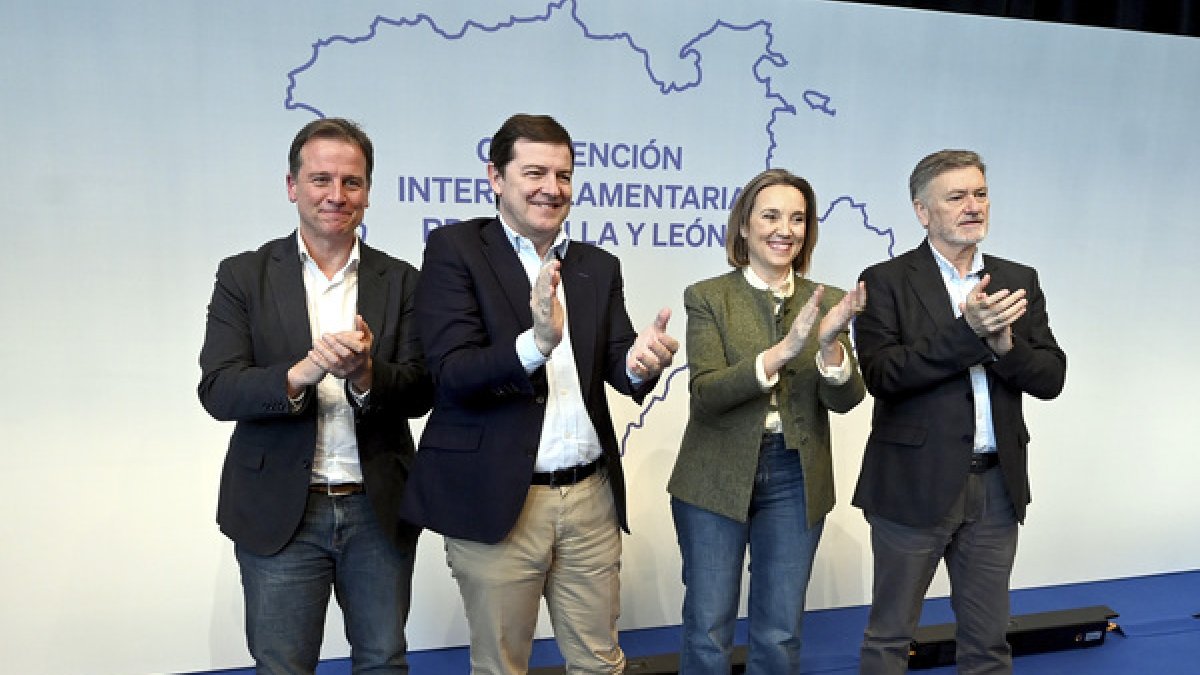 Borja Suárez, Alfonso Fernández Mañueco, Cuca Gamarra y Francisco Vázquez.