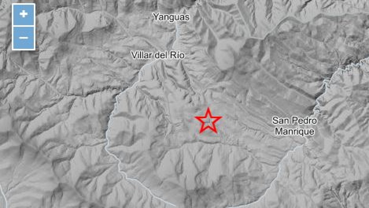 Señalización del temblor en un mapa del IGN.