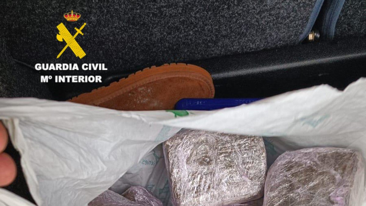 Parte de la droga incautada por la Guardia Civil.