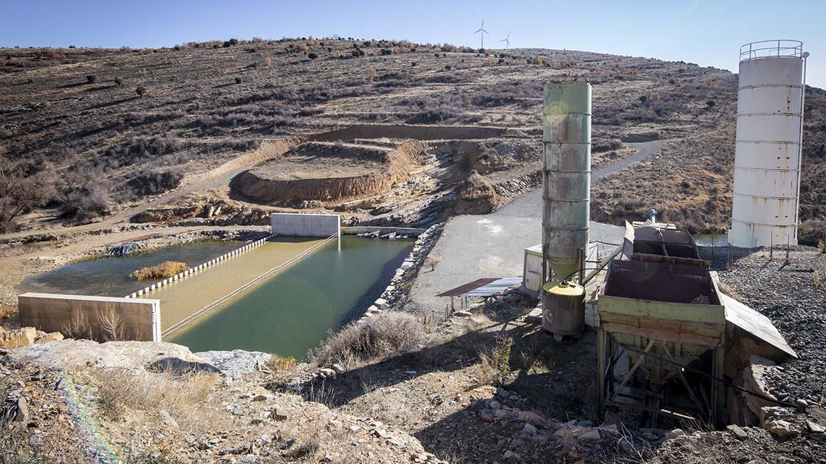 Estado en el que quedaron las obras de la presa de San Pedro.