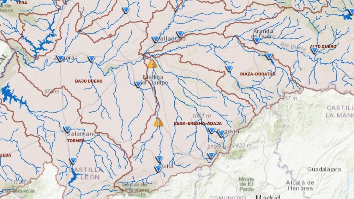 Avisos hidrológicos de la CHD.