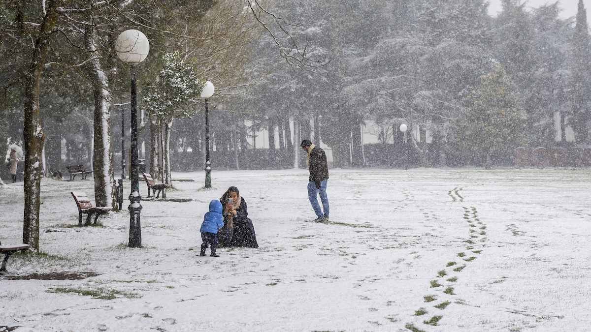 Huellas en la nieve en un episodio reciente en Soria.